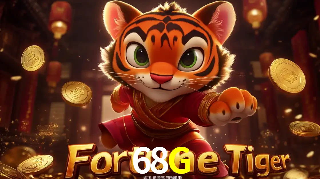 O carismático mascote do jogo de slot Fortune Tiger, um tigre fofo em pose de artes marciais, pronto para trazer sorte e multiplicadores de ganhos no cassino online 68G.